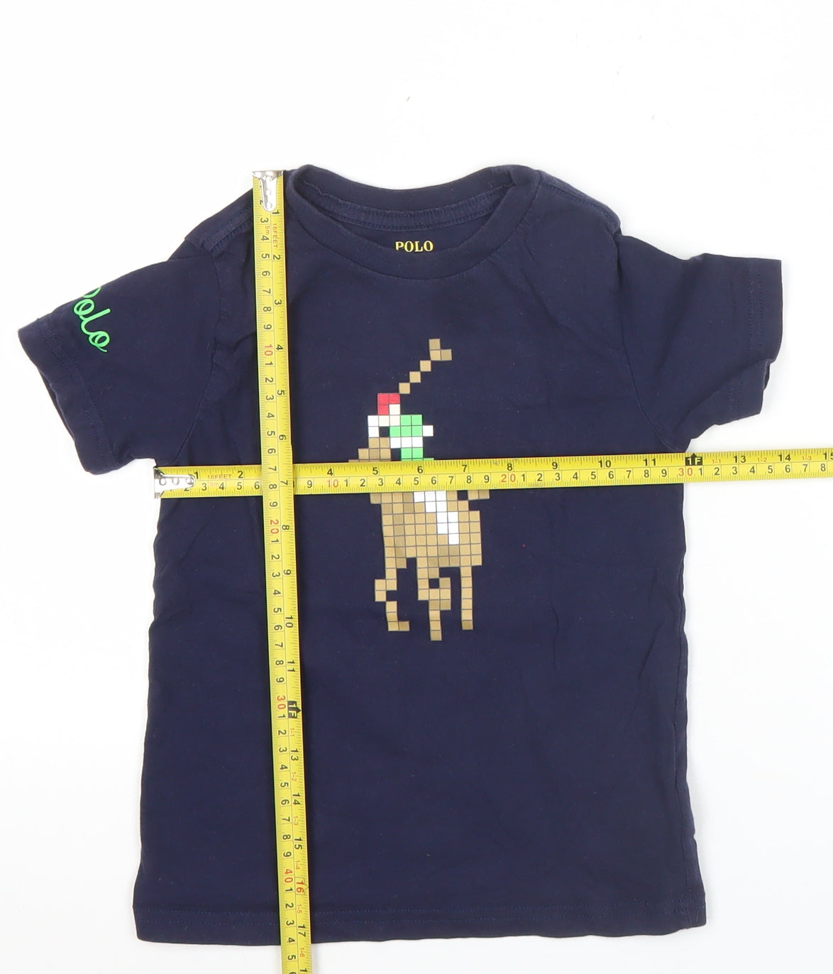 Ralph Lauren Boys Blue 4 Years Polo Graphic Christmas T-Shirt
