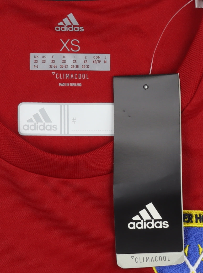 Adidas Boys Red XS ClimaCool Hockey Team Jersey T-Shirt