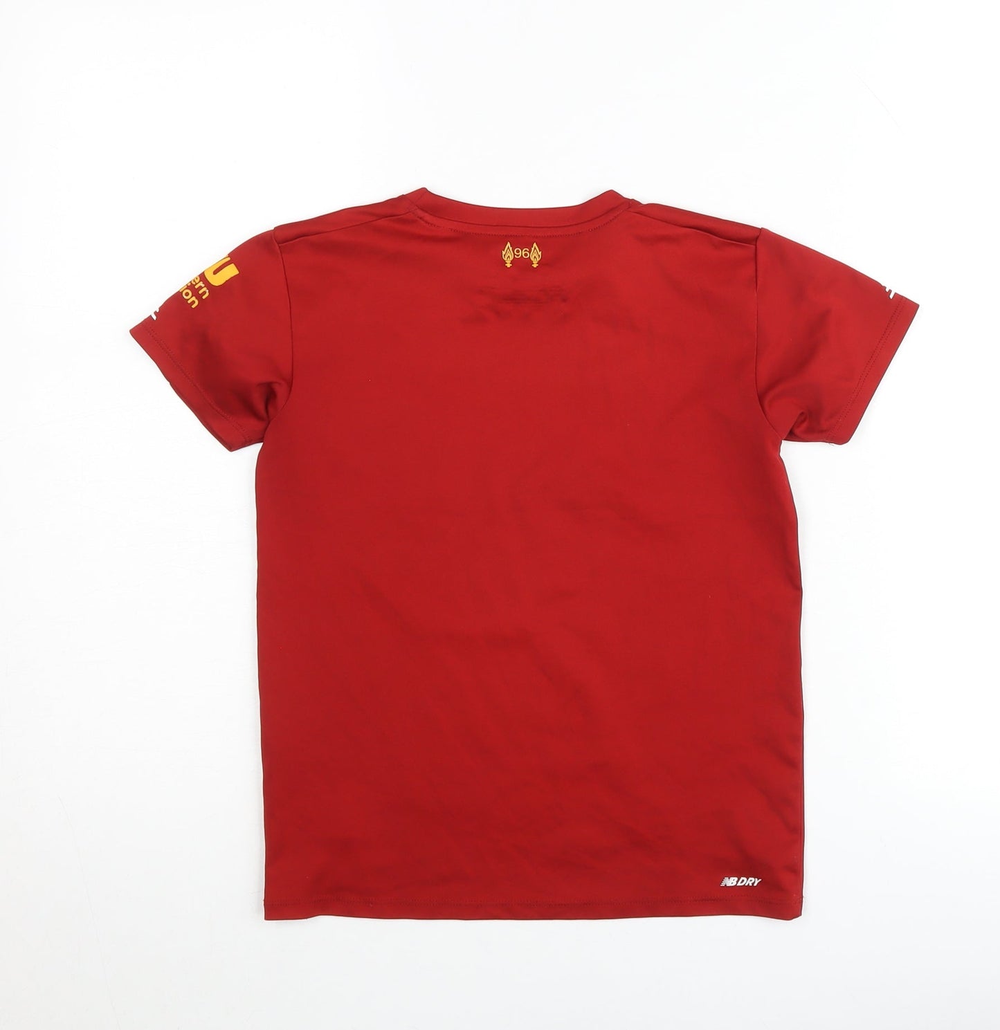 New Balance Boys Red Liverpool FC Short Sleeve Jersey T-Shirt 6-7 Years