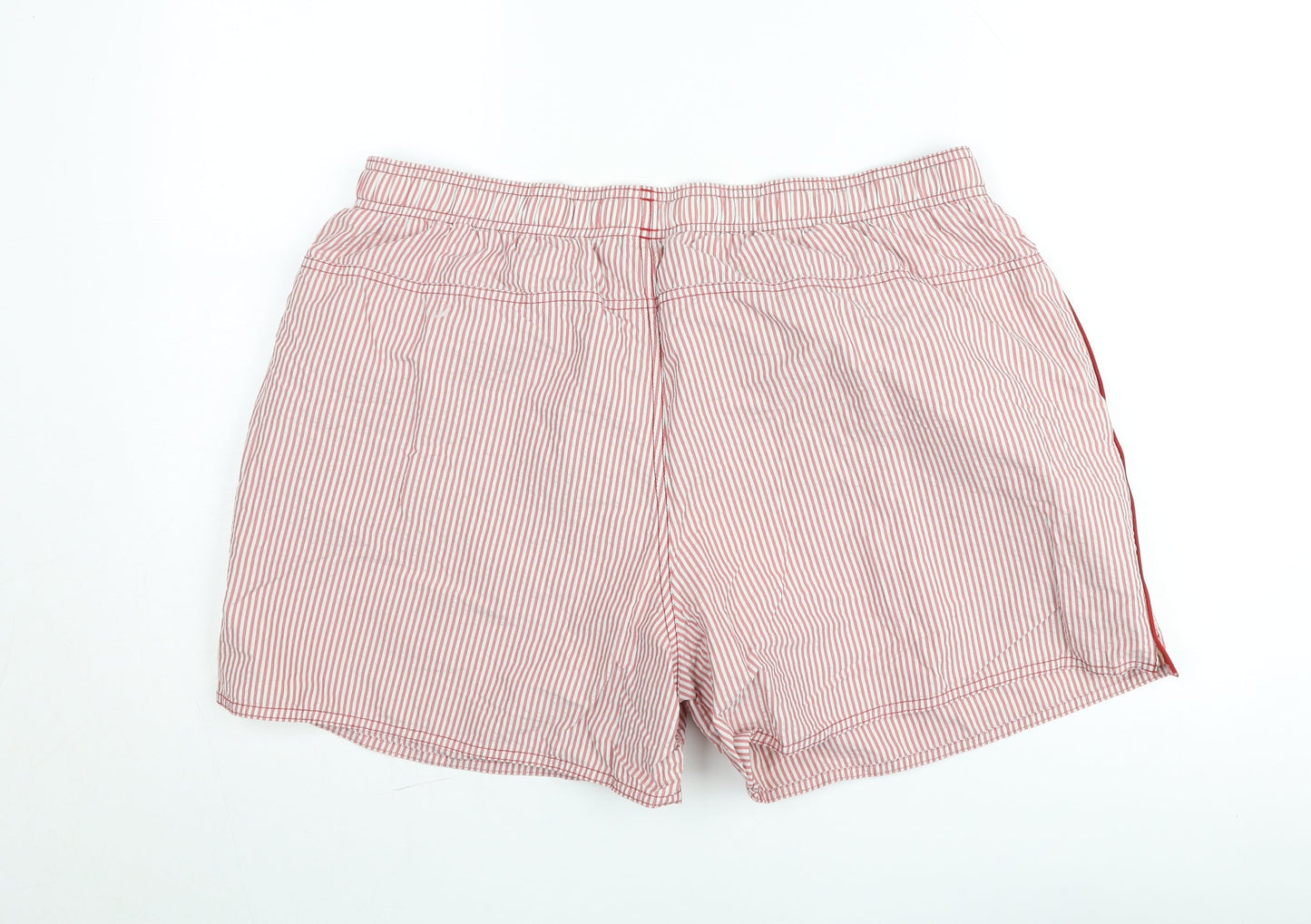 Adidas Men’s Red Striped Swim Shorts 2XL Elastic Waist Quick Dry