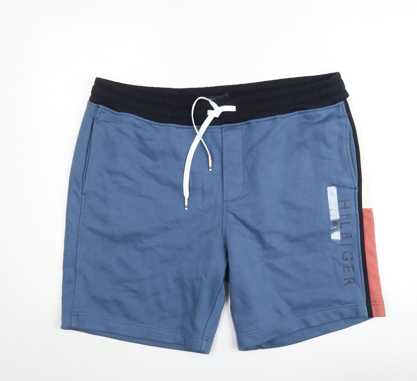 Tommy Hilfiger Men's Blue XL Sweat Shorts with Logo and Drawstring