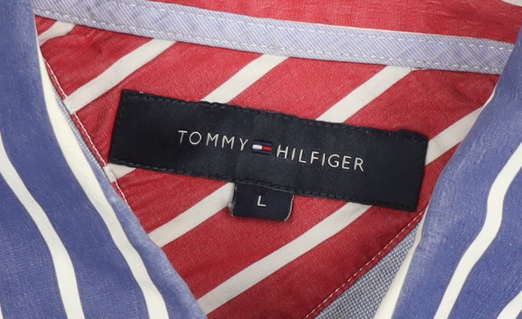 Tommy Hilfiger Men's Blue Striped Button-Down Shirt Size L