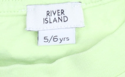 Additional view of River Island girls’ green cropped graphic t-shirt 5-6 years