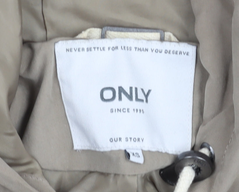 Additional view of Only girls’ beige hooded anorak jacket xs cotton drawstring casual coat