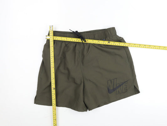 Nike Boys Green Small Athletic Shorts Quick Dry Polyester Activewear