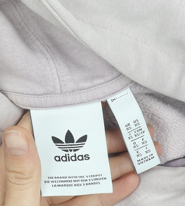 Adidas Mens Beige XS Pullover Hoodie with Logo & 3 Stripe Design