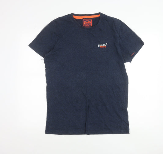 Superdry Men Blue Large Vintage Orange Label Slim Fit T-Shirt
