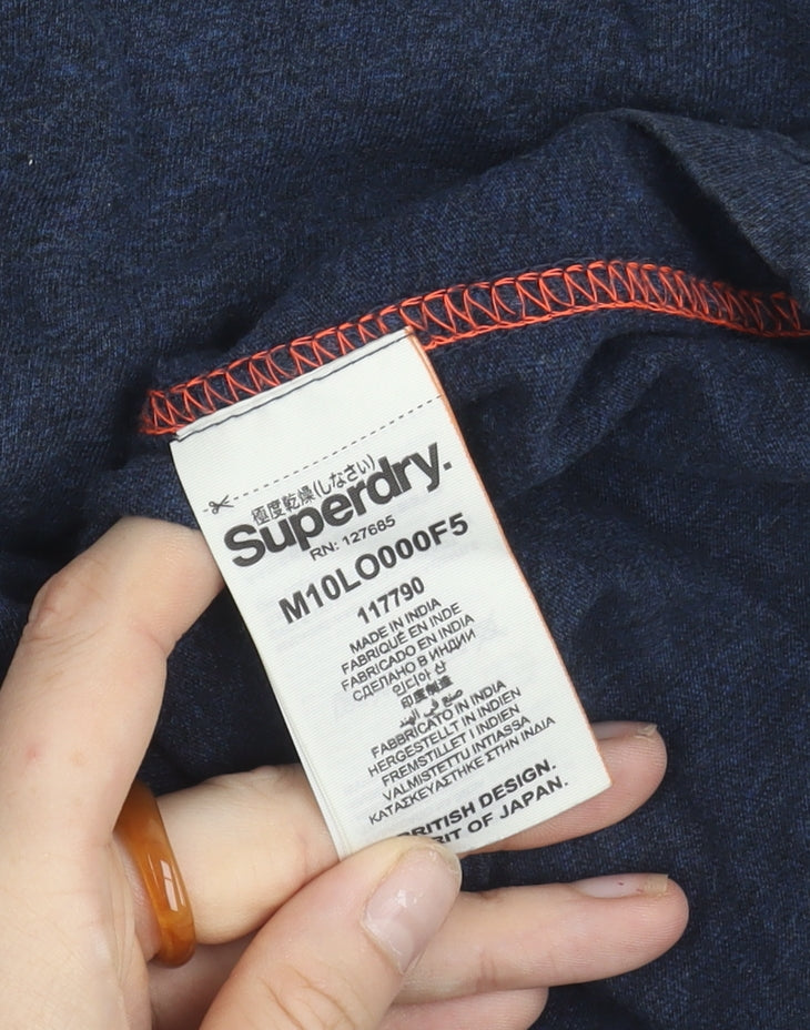 Superdry Men Blue Large Vintage Orange Label Slim Fit T-Shirt