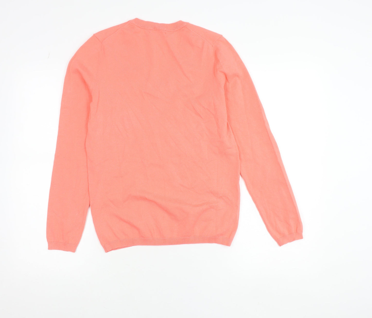 Tommy Hilfiger Women's Pink V-Neck Cotton Jumper Size M