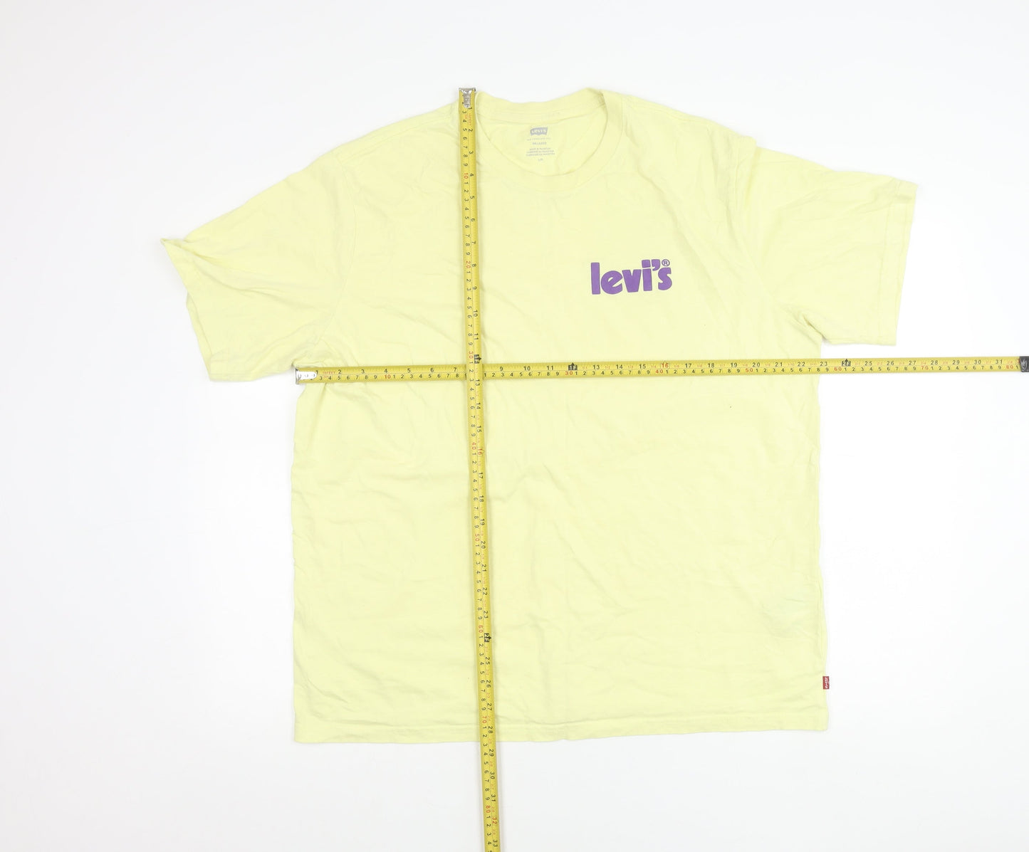Levi's Men Yellow Relaxed Fit Cotton Crew Neck T-Shirt L