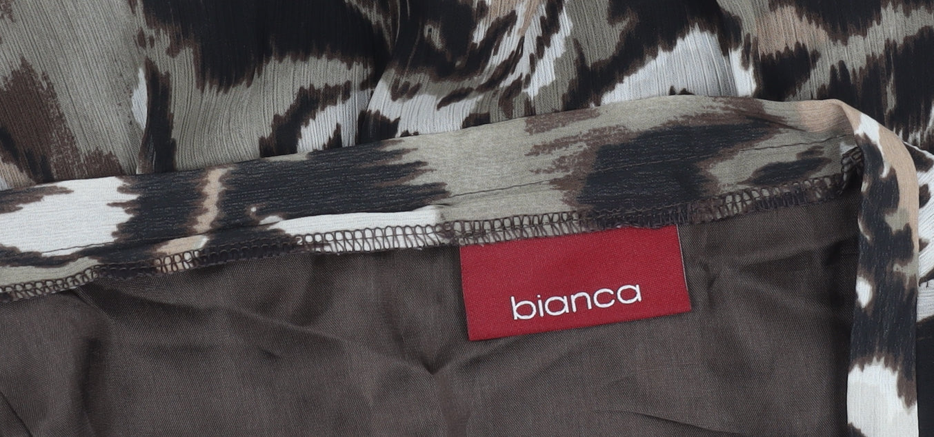 Bianca Women's Brown Paisley Wrap Skirt Size 12 Knee Length Bohemian