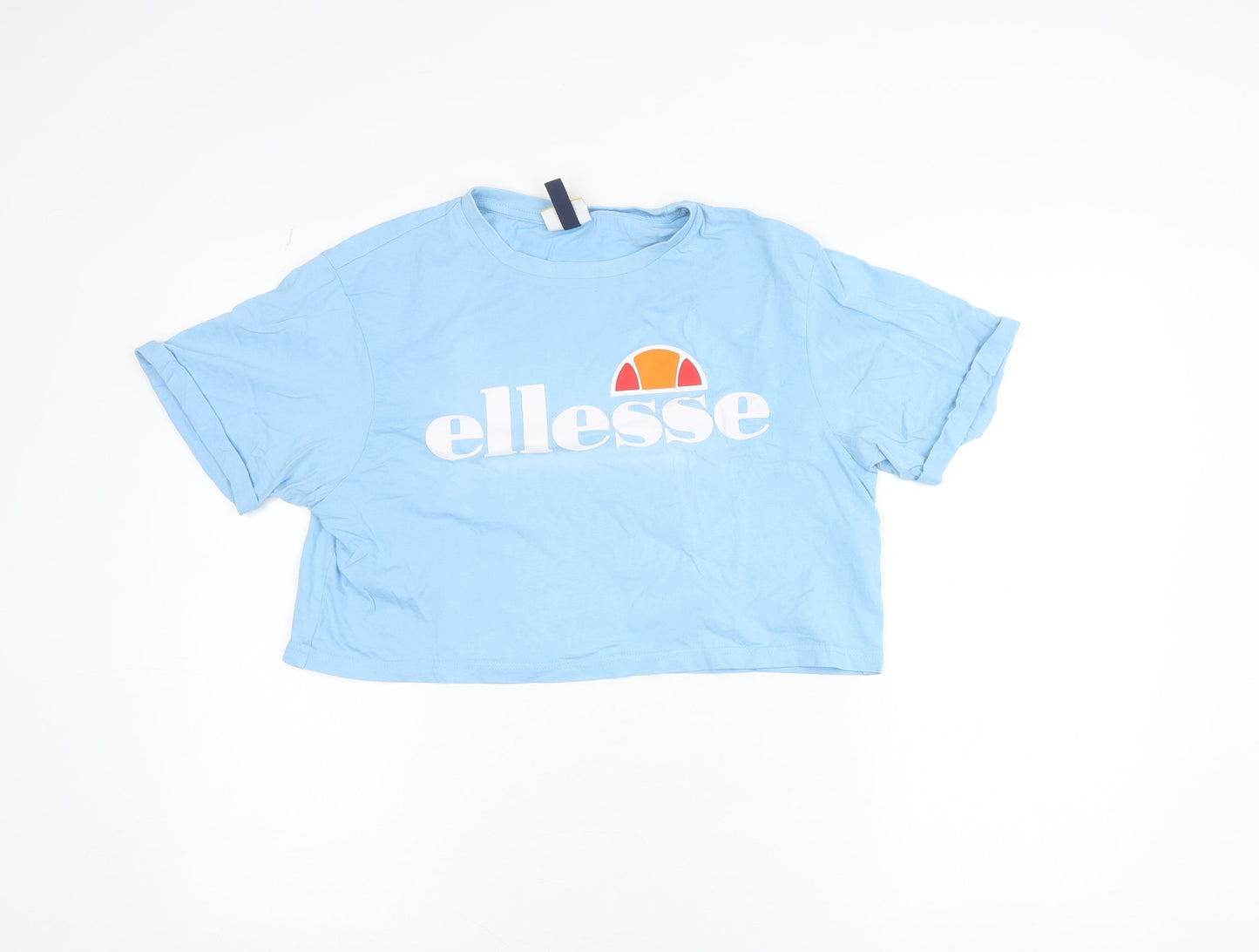 Ellesse Women's Blue Cropped Logo T-Shirt UK 12
