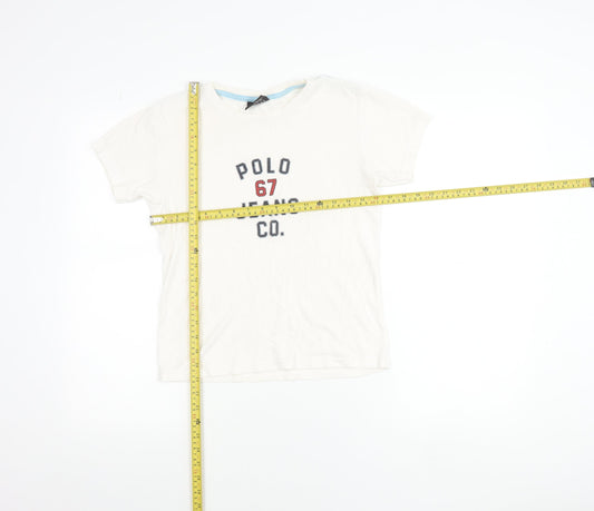 Ralph Lauren Polo Jeans Co. Women's White Cotton Logo T-Shirt Size S