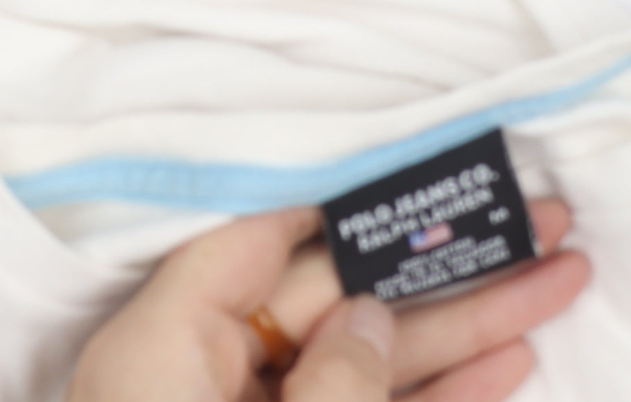 Ralph Lauren Polo Jeans Co. Women's White Cotton Logo T-Shirt Size S