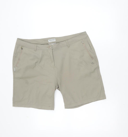 Craghoppers Women Beige Size 18 Cargo Shorts Quick Dry Stretch