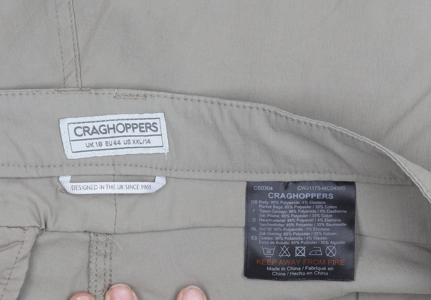 Craghoppers Women Beige Size 18 Cargo Shorts Quick Dry Stretch