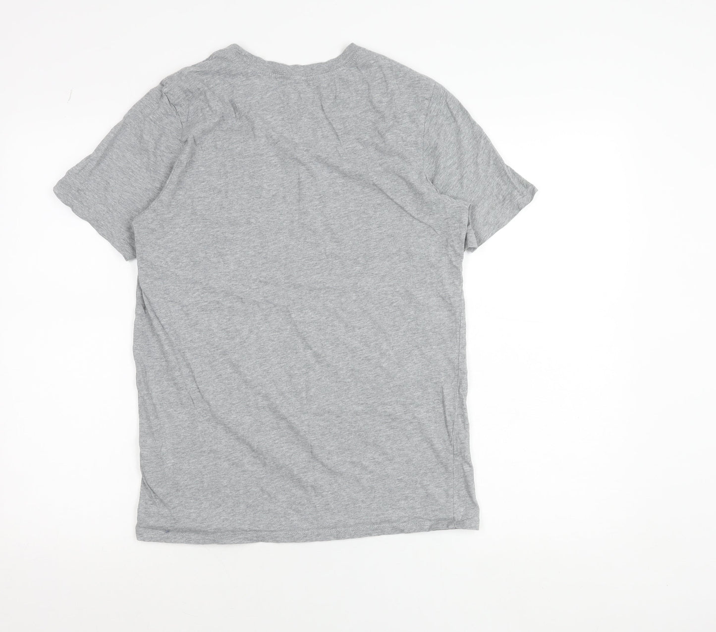 Nike Men’s Grey Athletic Fit Cotton T-Shirt Size S Crew Neck Sports Top