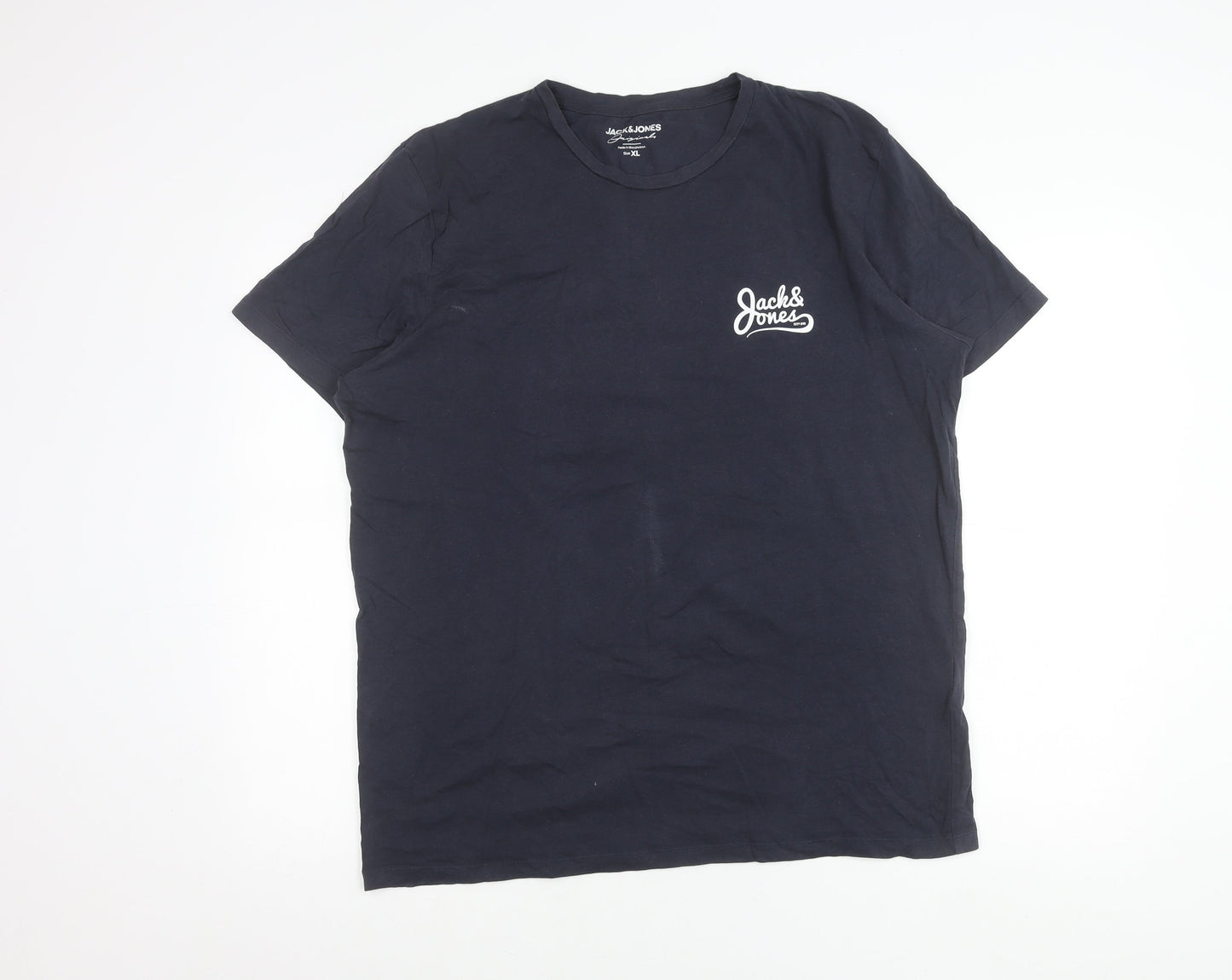 Jack & Jones Men’s Blue XL Crew Neck Cotton T-Shirt