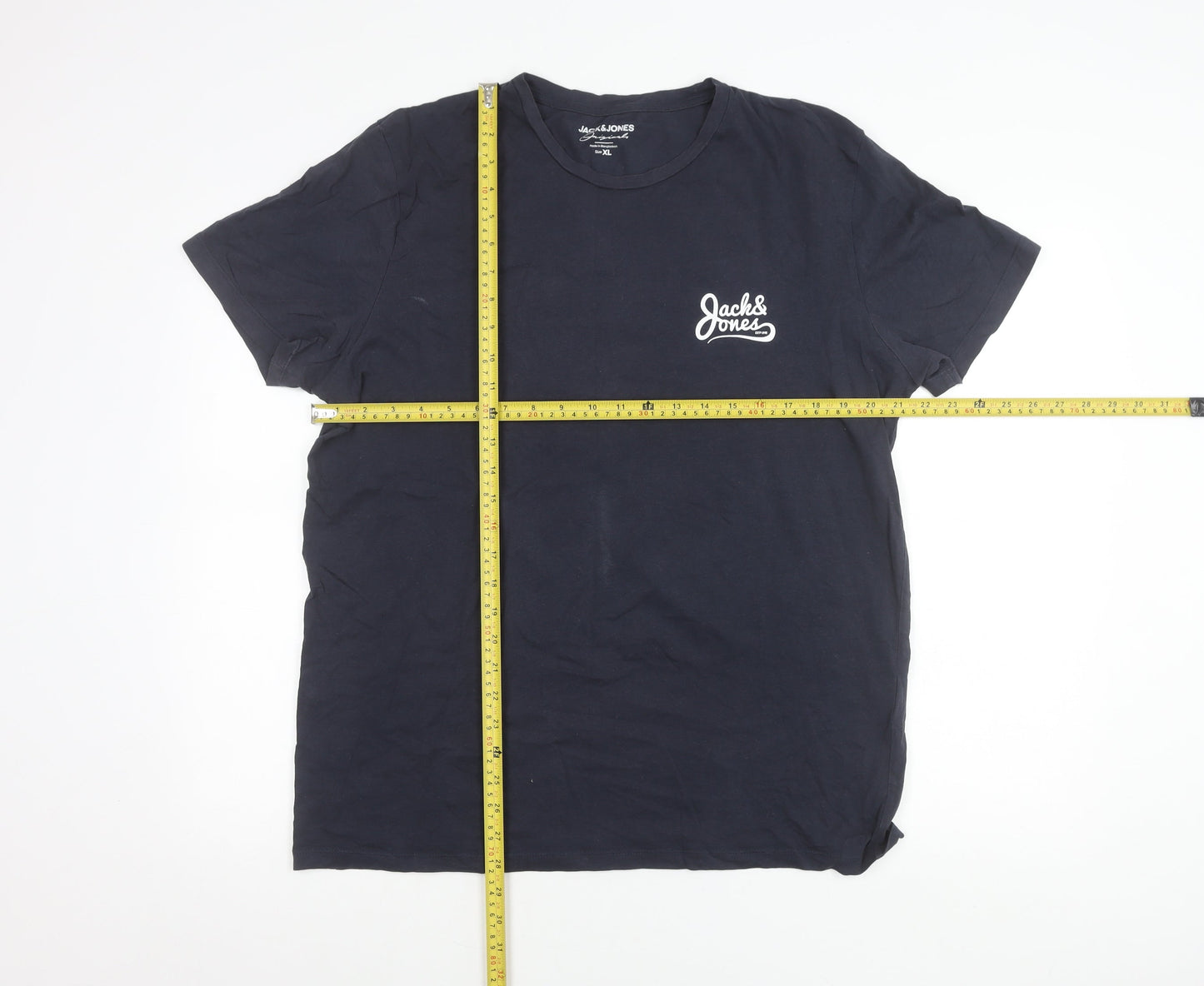 Jack & Jones Men’s Blue XL Crew Neck Cotton T-Shirt