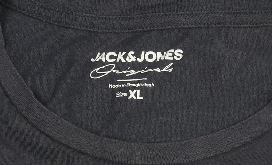 Jack & Jones Men’s Blue XL Crew Neck Cotton T-Shirt