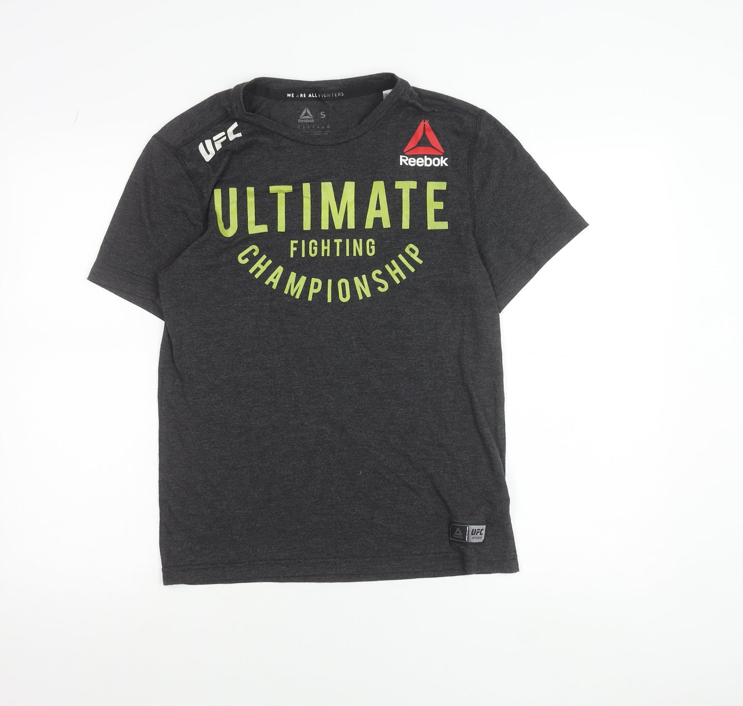 Reebok Men’s Grey UFC T-Shirt Small Regular Fit Activewear Top