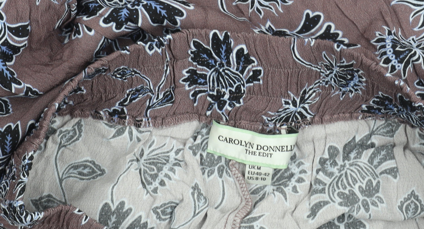 Carolyn Donnelly The Edit Womens Floral Wide-Leg Trousers Brown M