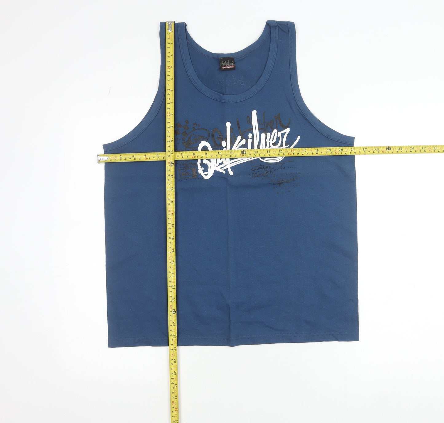 Quiksilver Men's Blue Sleeveless Graphic Cotton T-Shirt Size L