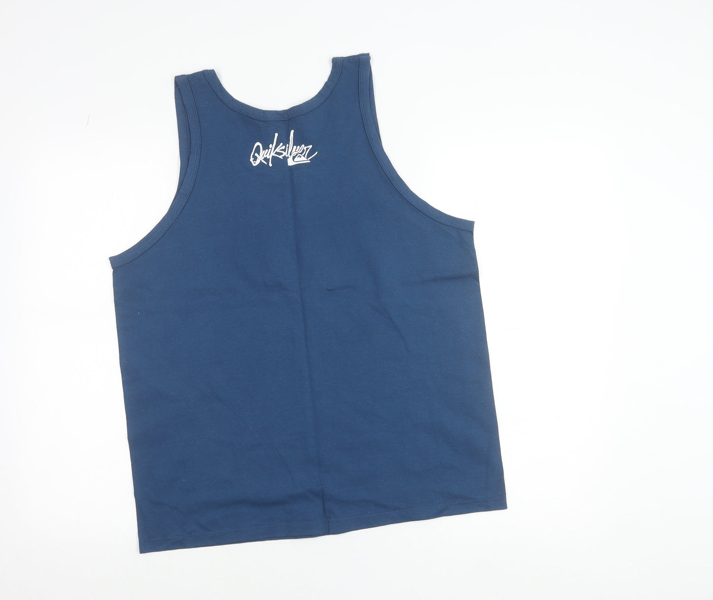 Quiksilver Men's Blue Sleeveless Graphic Cotton T-Shirt Size L