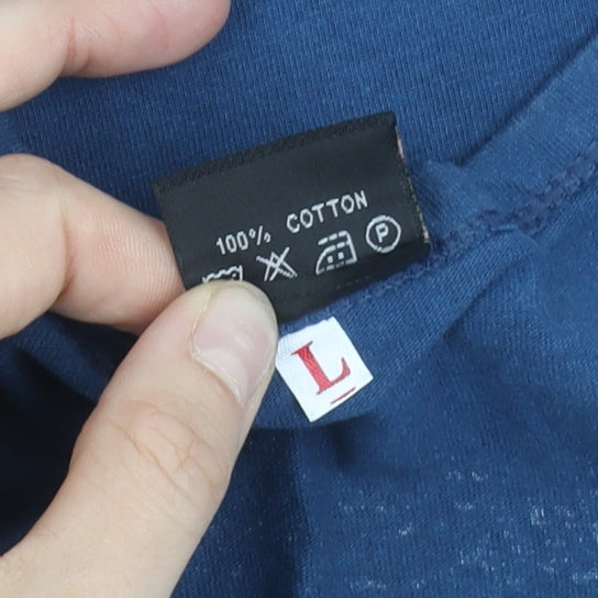 Quiksilver Men's Blue Sleeveless Graphic Cotton T-Shirt Size L