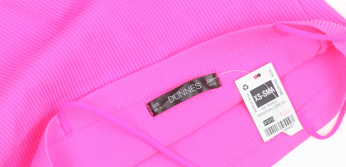 Additional view of Dunnes Women’s Bright Pink XS-S Bandeau Bodycon Mini Dress