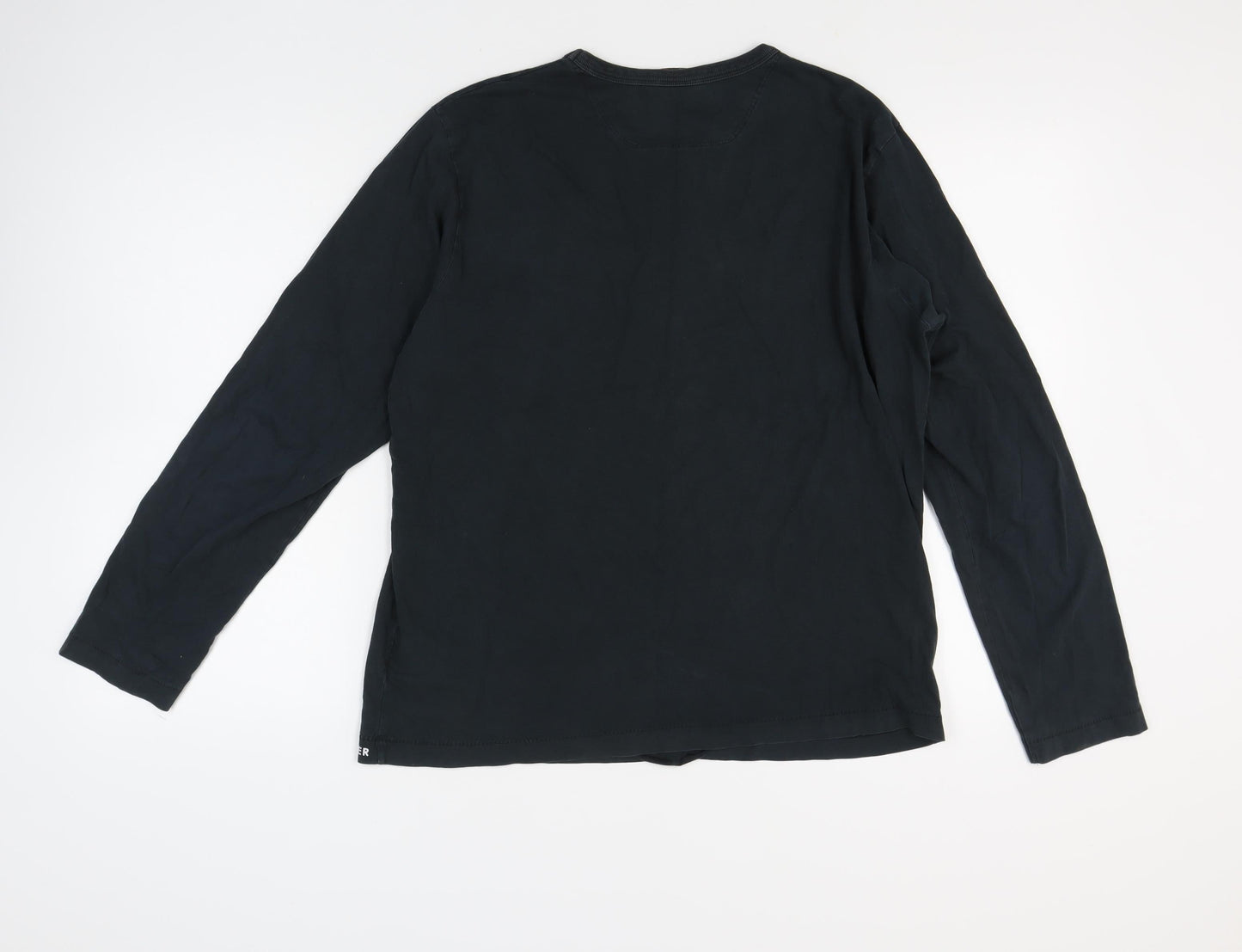 Diesel Mens Black Long Sleeve Crew Neck Cotton T-Shirt XL