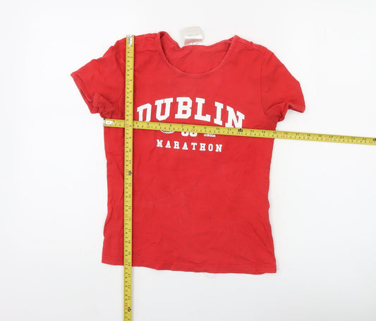 Adidas Women's Red Dublin Marathon 08 T-Shirt Size 8