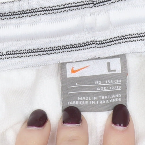 Nike Boys White L (12-13 Years) Athletic Activewear Shorts Lightweight