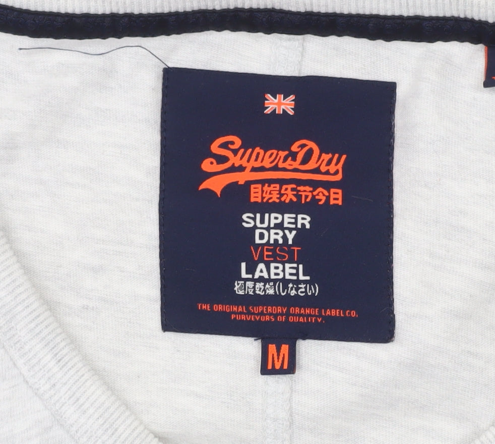 Superdry Men's Grey Graphic Print Sleeveless Vest Top Size M