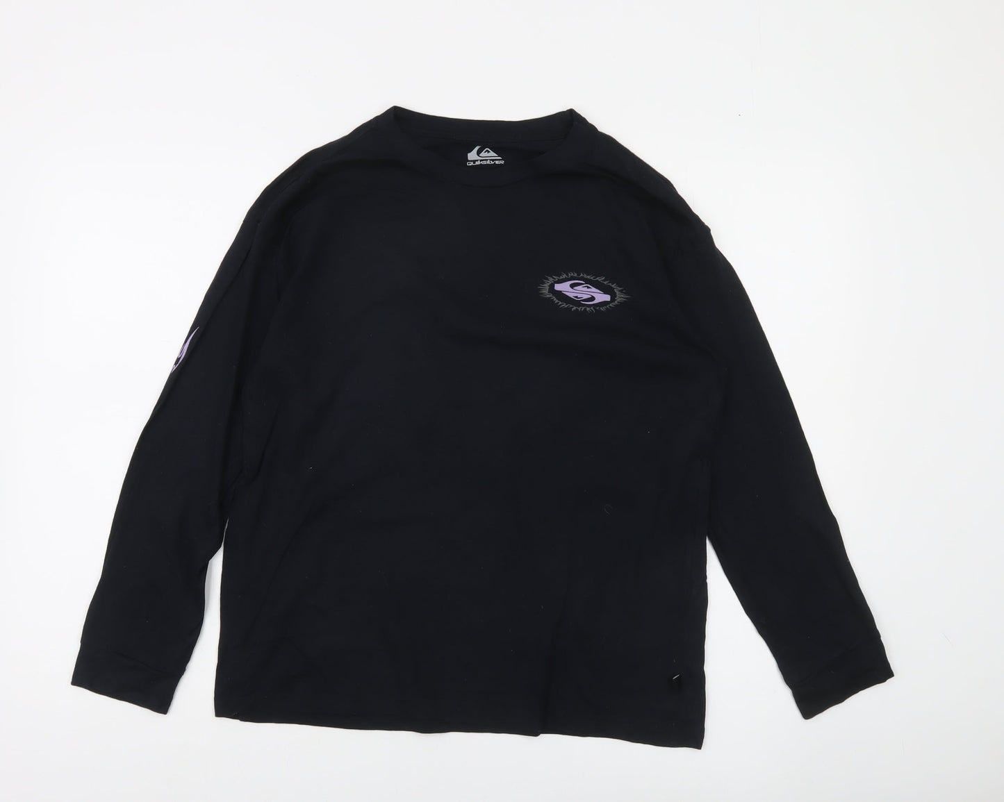 Quiksilver Boys Black Long Sleeve Graphic Surf T-Shirt Size 14 Years