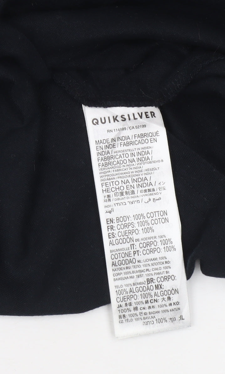 Quiksilver Boys Black Long Sleeve Graphic Surf T-Shirt Size 14 Years