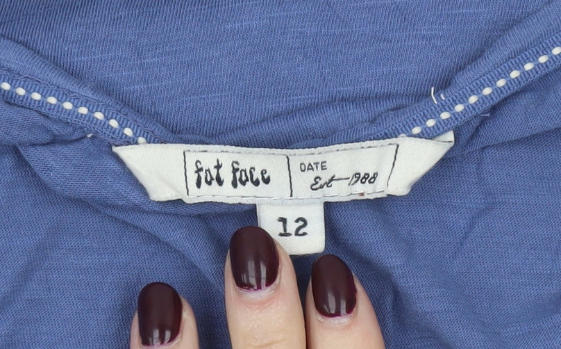 Fat Face Women's Blue Embroidered Cotton Camisole Tank Top Size 12