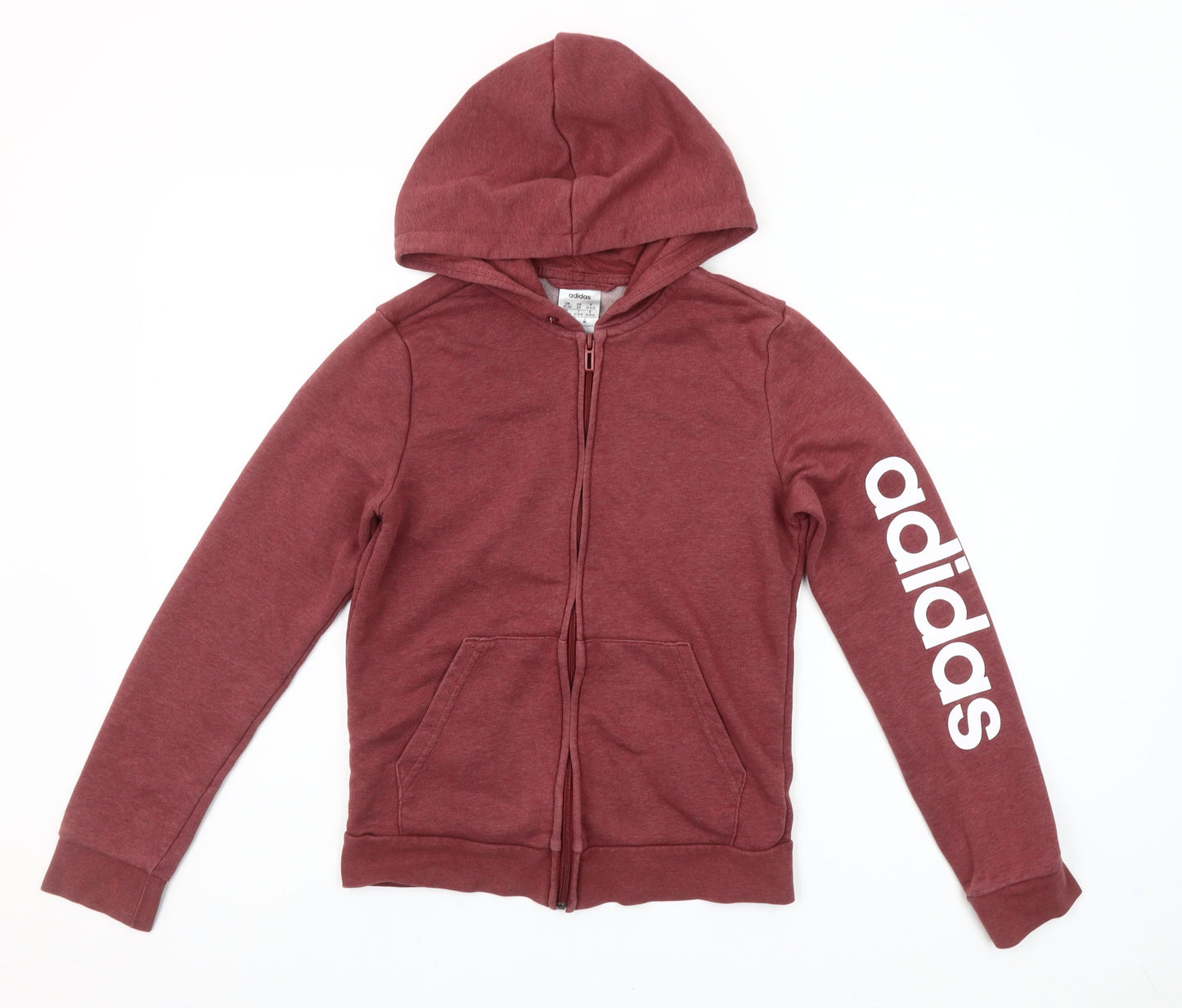 Adidas Women’s Red Full Zip Hoodie XS - Casual Sporty Sweatshirt