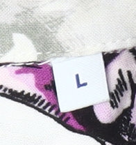 Jack & Jones Men's Multicoloured Skull Floral Short Sleeve Button-Up Shirt L