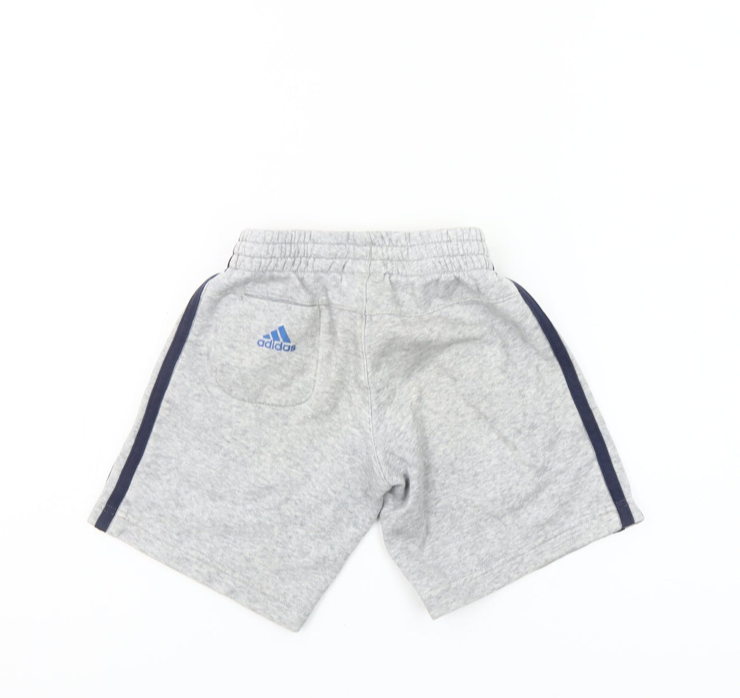 Adidas Boys Grey Athletic Shorts 4-5 Years Regular Fit Cotton Blend