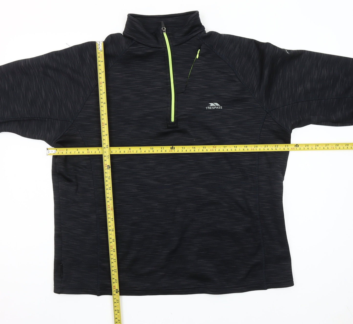 Trespass Men's Black Fleece 1/4 Zip Pullover Sweatshirt L