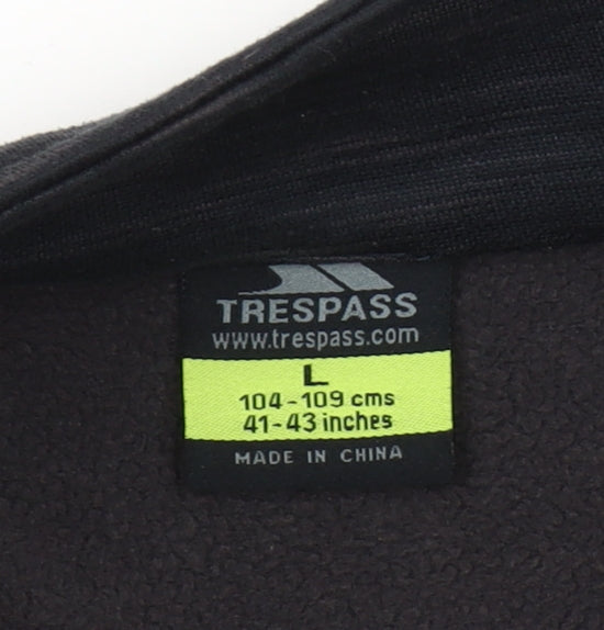Trespass Men's Black Fleece 1/4 Zip Pullover Sweatshirt L