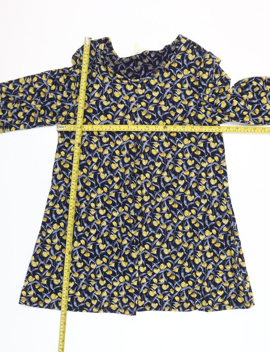 Seasalt Cornwall Womens Multicoloured Floral Tunic Top UK 14 3/4 Sleeve Organic Cotton