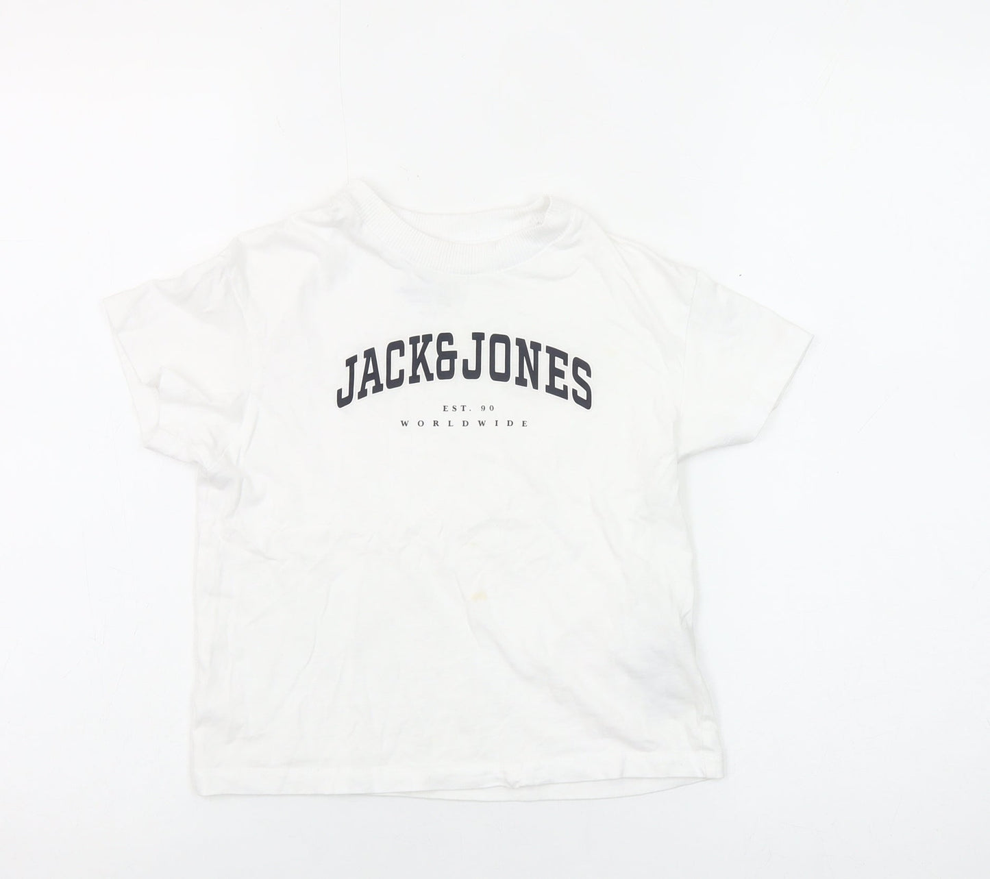 Jack & Jones Boys White 8 Years Cotton Logo T-Shirt