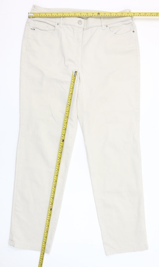Zerres Women’s Beige Comfort Waist Straight Jeans Size 20