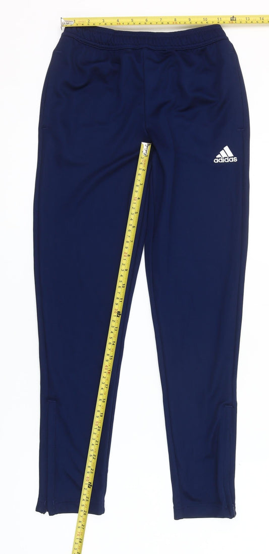 Adidas Boys Navy Blue Jogger Trousers Size 12 Years Polyester Activewear
