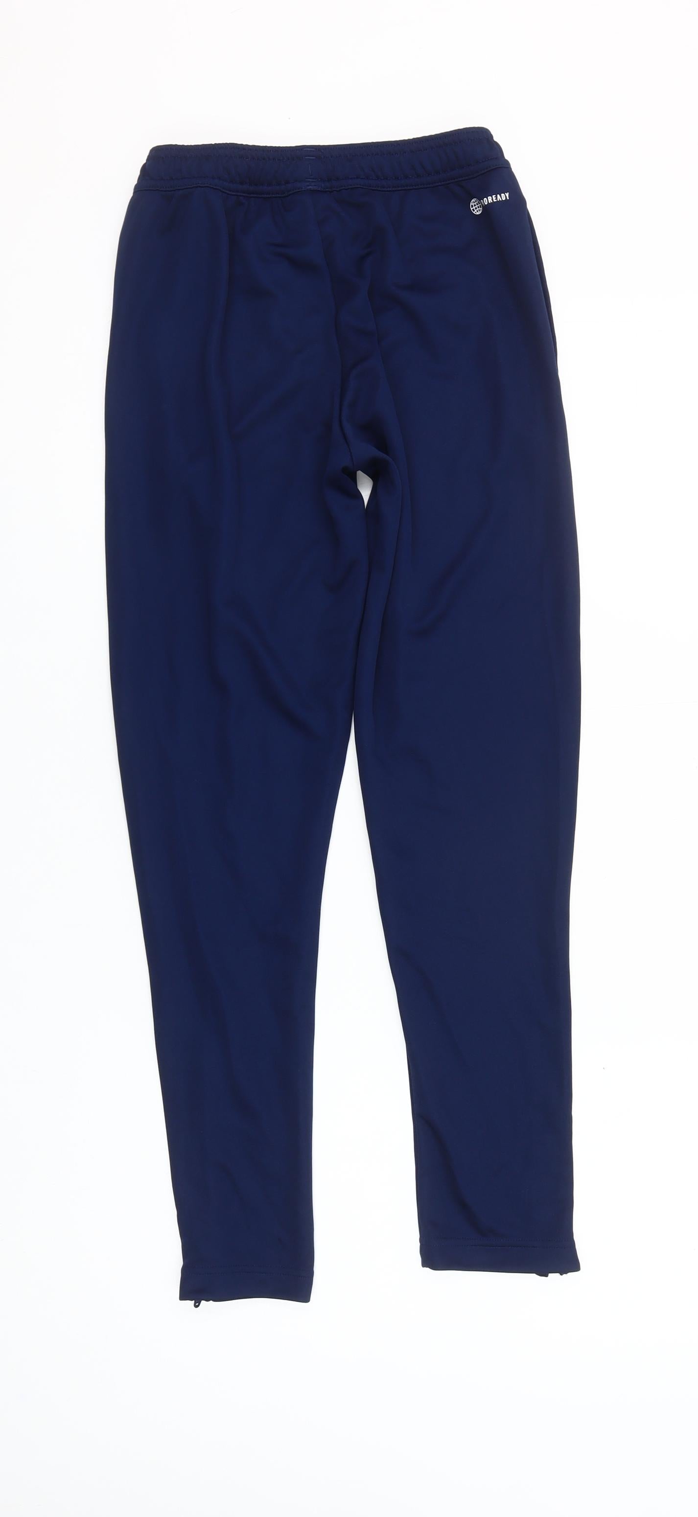 Adidas Boys Navy Blue Jogger Trousers Size 12 Years Polyester Activewear