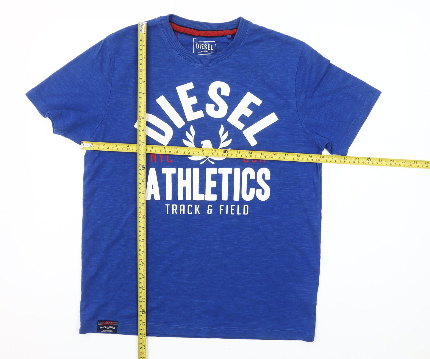 Diesel Men's Blue Athletics Graphic T-Shirt Medium Cotton Blend