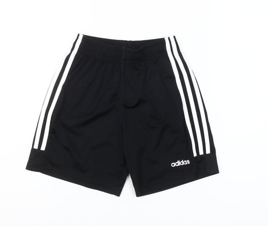 Adidas Boys Black 11-12 Years Athletic Sports Shorts