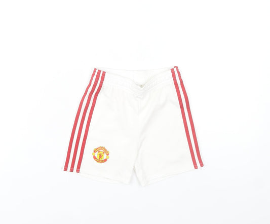 Adidas Boys White Manchester United Athletic Shorts 12-18 Months
